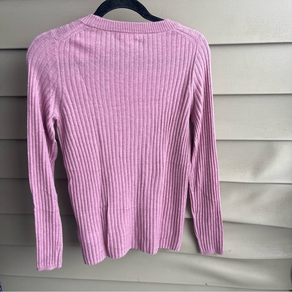 J. Crew WOMEN'S SMALL Featherweight Pink Cashmere‎ Slim Fit Sweater Quite Luxury - Picture 2 of 8